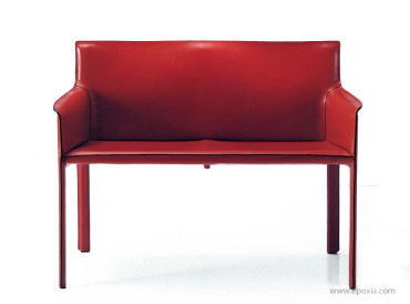 Sofa Pasqualina cuir rouge