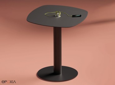 Table haute Power, pied haut sur socle 44 cm