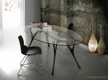 Table ovale Pegaso verre transparent