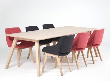 Table de réunion Monk, finition chêne clair