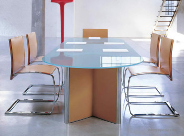 Table de réunion en verre Valeo