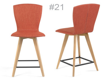 Chaise de bar Moods #21 tissu orange, H.62 cm
