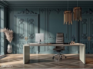 Bureau de direction e10, pieds bois assortis