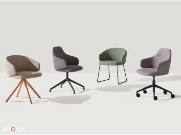 Collection de fauteuils de réunion Binar 60 avec différents pieds au choix