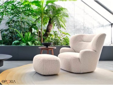 Fauteuil déhoussable Loll et pouf assorti
