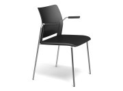 Fauteuil Adela 4 pieds avec accoudoirs, assise et dos en polypropylène