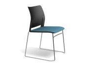 Chaise Adela pied luge, assise tissu et dos en polypro