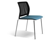 Chaise Adela 4 pieds, assise tissu et dos en résille