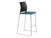 Tabouret de bar Adela assise tissu et dos en polypro