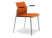 Fauteuil Adela 4 pieds avec accoudoirs, assise et dos tapissés