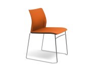 Chaise Adela pied traineau, assise et dos tapissés