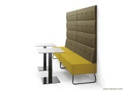 Banquette restaurant Abaca+, pieds design