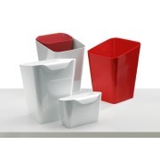 Ensemble Taboo avec corbeilles blanc et rouge brillant