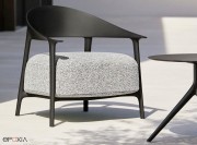 Fauteuil Africa Lounge, structure polypro basic noir