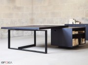 Bureau de direction sur desserte porteuse Bat Executive, détail du pied en L