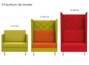 3 hauteurs de dossiers pour canapé Openspace Atelier