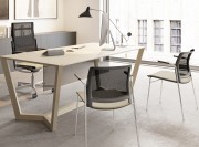 Fauteuils visiteurs Adela dos résille, assise tissu au choix