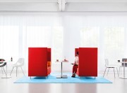 Canapés pour espace de réunion en Openspace avec revêtement capitonné