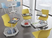 Chaises Formation avec panier sur roulettes ou 4 pieds droits
