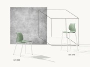 Tabouret Uni 378, pieds acier et coque en polypropylène