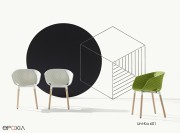 Fauteuil, pieds bois Uni Ka 601