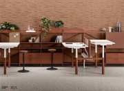 Collection Nuvola, bureau individuel et bench 2 postes réglables en hauteur