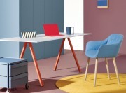 Fauteuil tapissé Babila XL, 4 pieds frêne