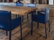 Fauteuils Pasqualina pour réunion, cuir bleu