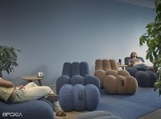 Fauteuils 1 place et poufs Emeki