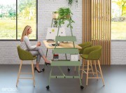Station coworking Alto, pieds avec bacs de rangements latéraux (option)