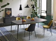 Table Lea par Midj, plateau bois noir