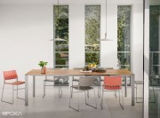 Table de réunion extensible design Akashi, plateau placage bois