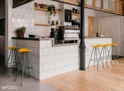 Tabourets de bar Coma 4L, assise bois
