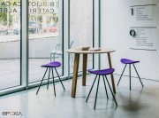 Tabourets de bar Coma 4L, assise tissu