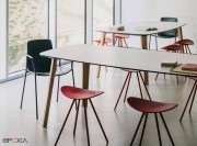 Tabouret Coma Wood, assise polypro