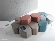 Collection Bazalto, poufs 2 hauteurs