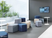 Collection Bazalto, poufs 2 hauteurs et table d'appoint