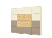 Exemple de composition 12 casiers Lato, portes en mélamine et OSB