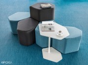 Collection Bazalto, poufs 2 hauteurs et table d'appoint