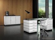 Meuble bas métal laqué blanc Classic Line