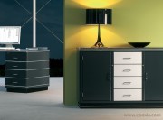 Meuble de rangement bas en métal Classic Line portes battantes + tiroirs