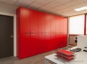 Armoires portes battantes superposées Oxwood rouge