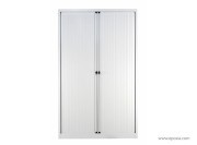 Armoire à rideaux haute monocolore coloris blanc