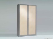 Armoire à rideaux corps aluminium / rideaux érable