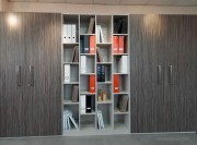 Armoires portes battantes Oxwood zebrano avec bibliothèque