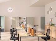 Armoires hautes Quietude, mélaminé Argile, avec Alcove centrale déco