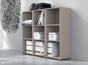 Armoire mi hauteur ouvertes, Quietude finition Argile