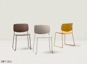 Chaise Aryn finition polypro, pied luge epoxy assorti