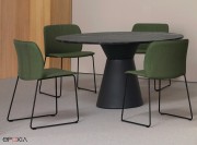 Chaises de réunion Aryn tapissée, piètement traineau