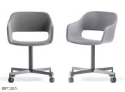 Fauteuils Babila, piètements pivotants quatre branches